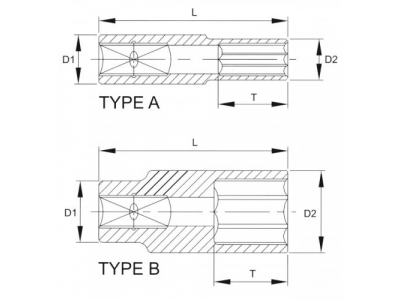 Головка торцевая глубокая 6гр. 3/8" 6мм